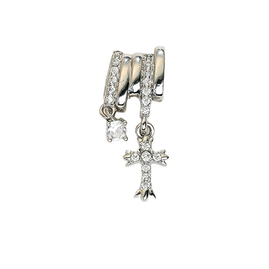 Silver Gothic Cross Crystal