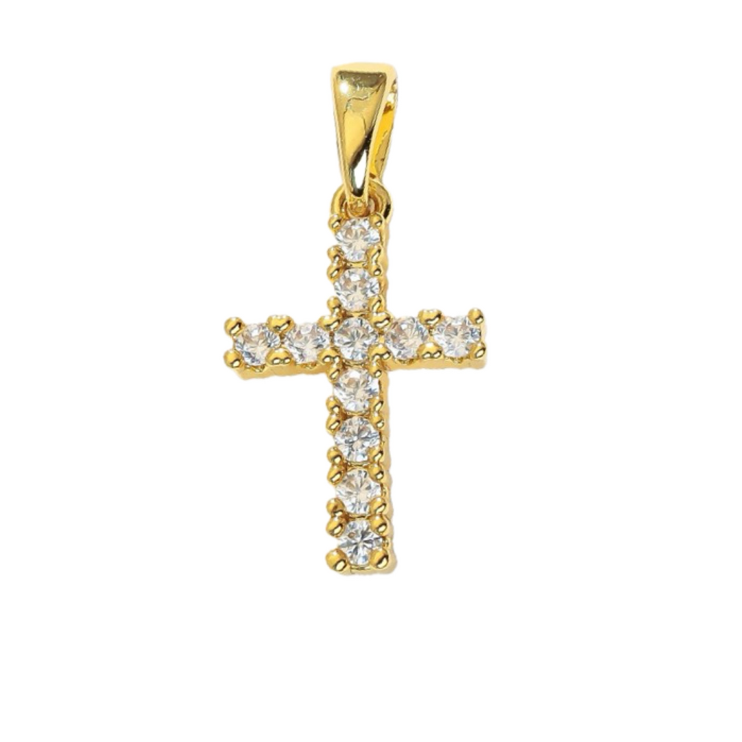 Pavé-set Tiny Diamond Cross