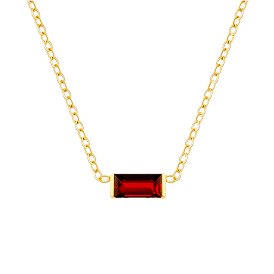 Birthstone Small Square Necklace-Jan·Gar