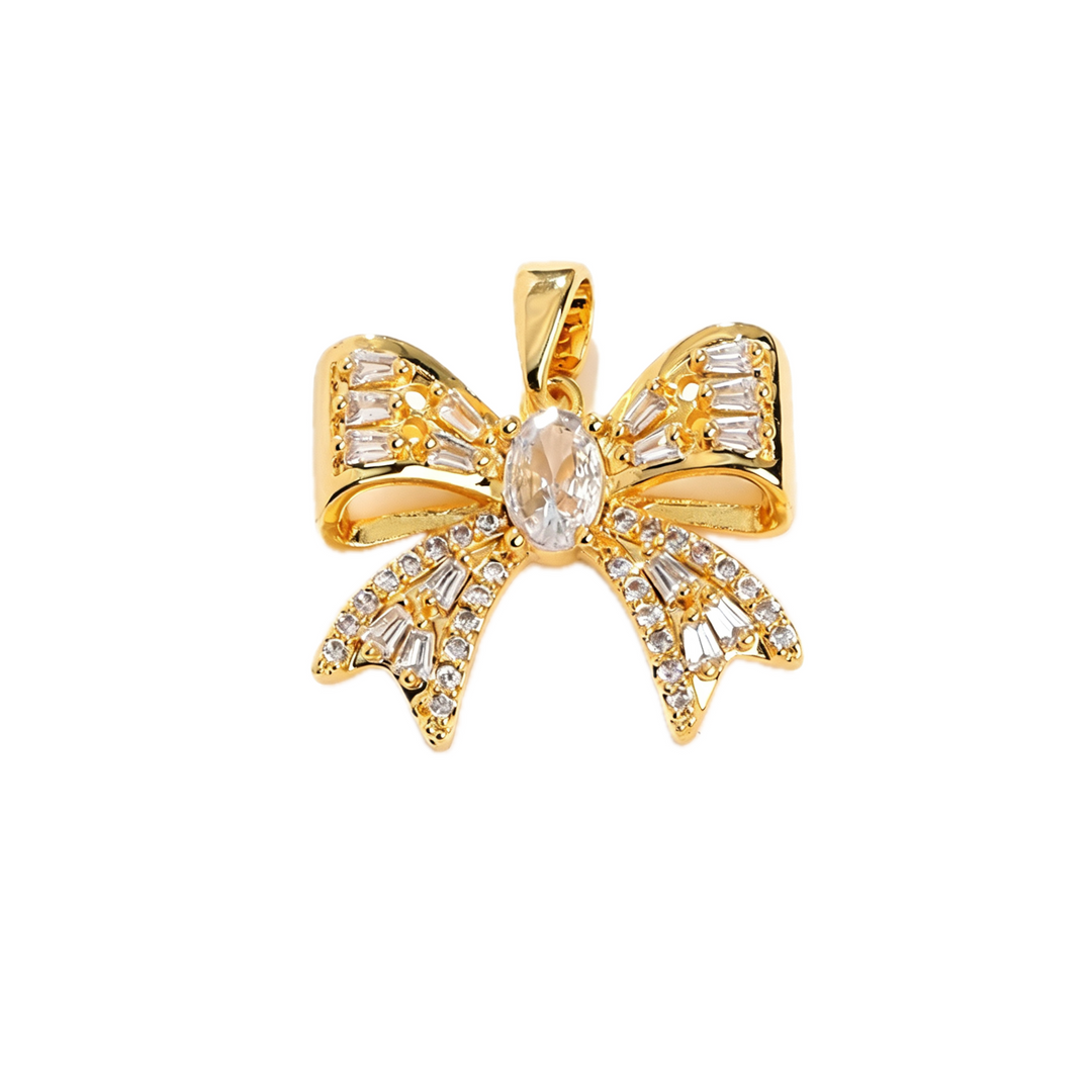 Full pavé white cubic zirconia bow