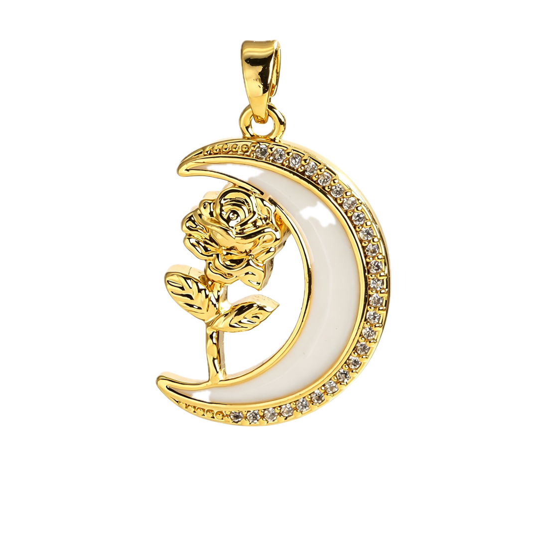 White Mother-of-Pearl Moon · Gold Rose