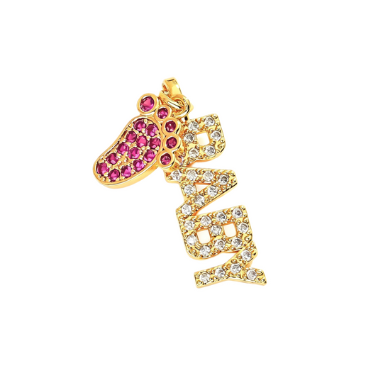 "BABY" Letter &amp; Footprint Pendant