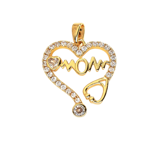 "MOM" Heartbeat Stethoscope Pendant