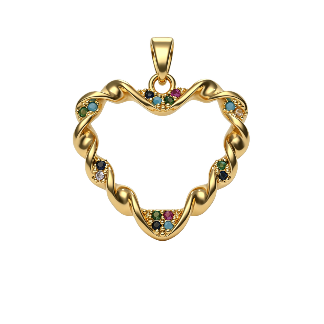 Twisted Rope Heart Pendant