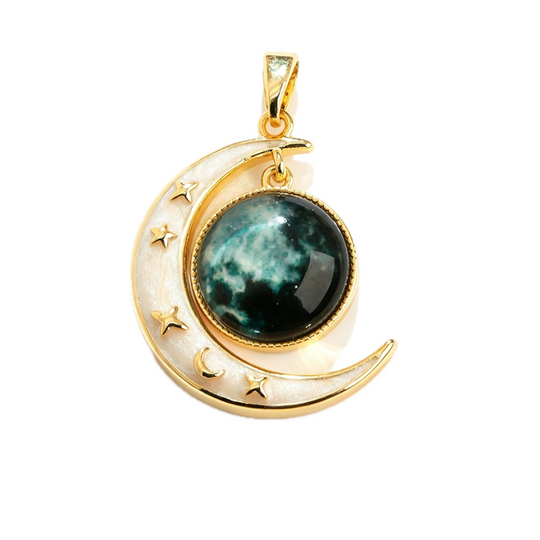 White Mother-of-Pearl Moon · Gold Rose