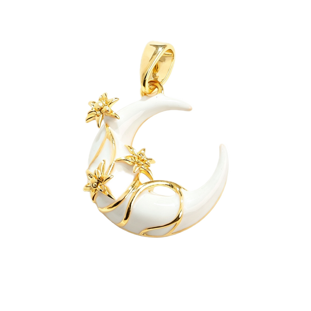 White Mother-of-Pearl Moon · Gold Rose