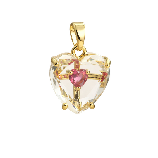 Heart Pendant – Pink Heart Stone