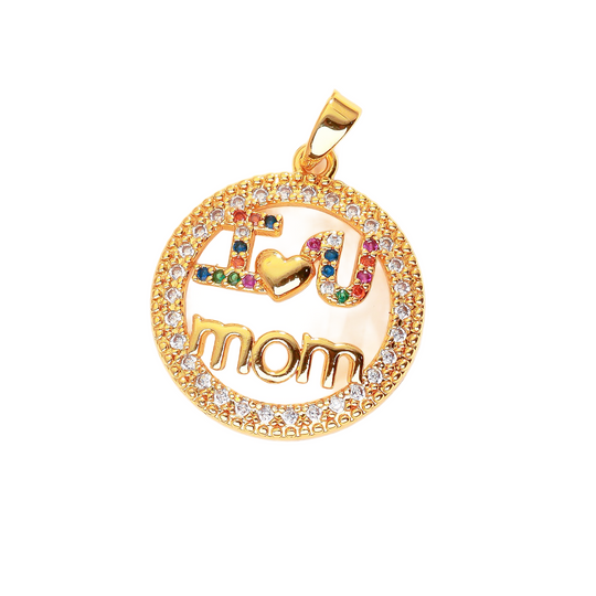 "I ♥ U Mom" Circle Pendant