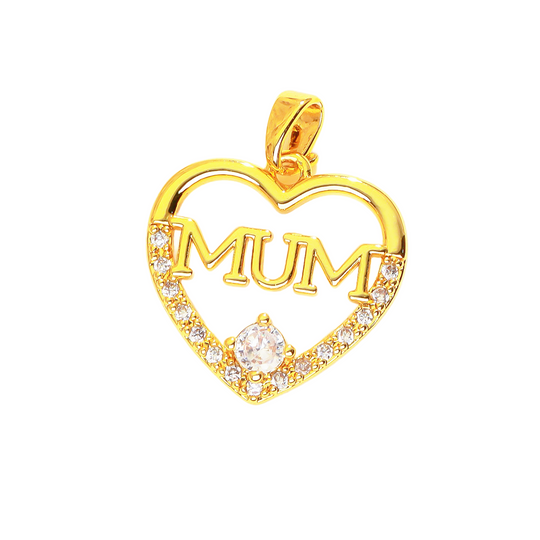 "MUM" Solitaire Heart Pendant