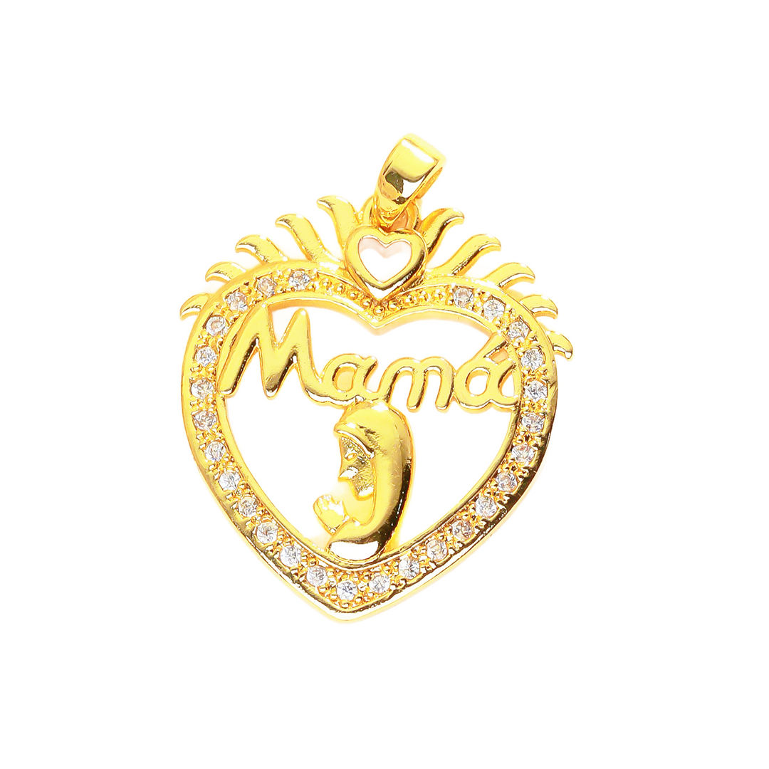 “Mama” Crown Heart Pendant