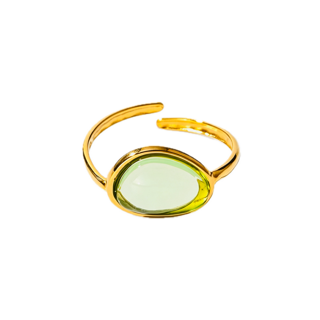 Peridot Glass Oval Open