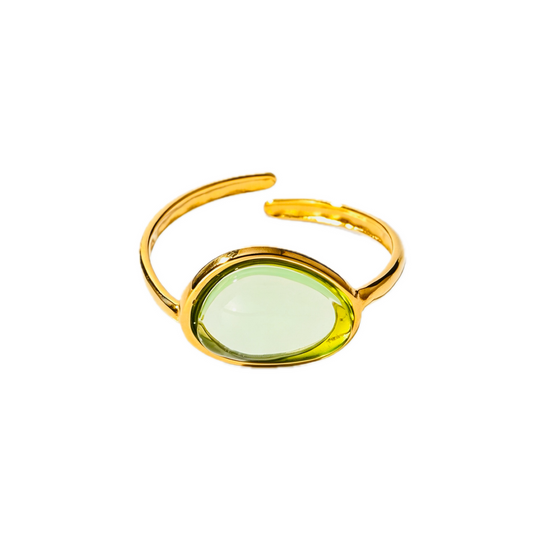 Peridot Glass Oval Open
