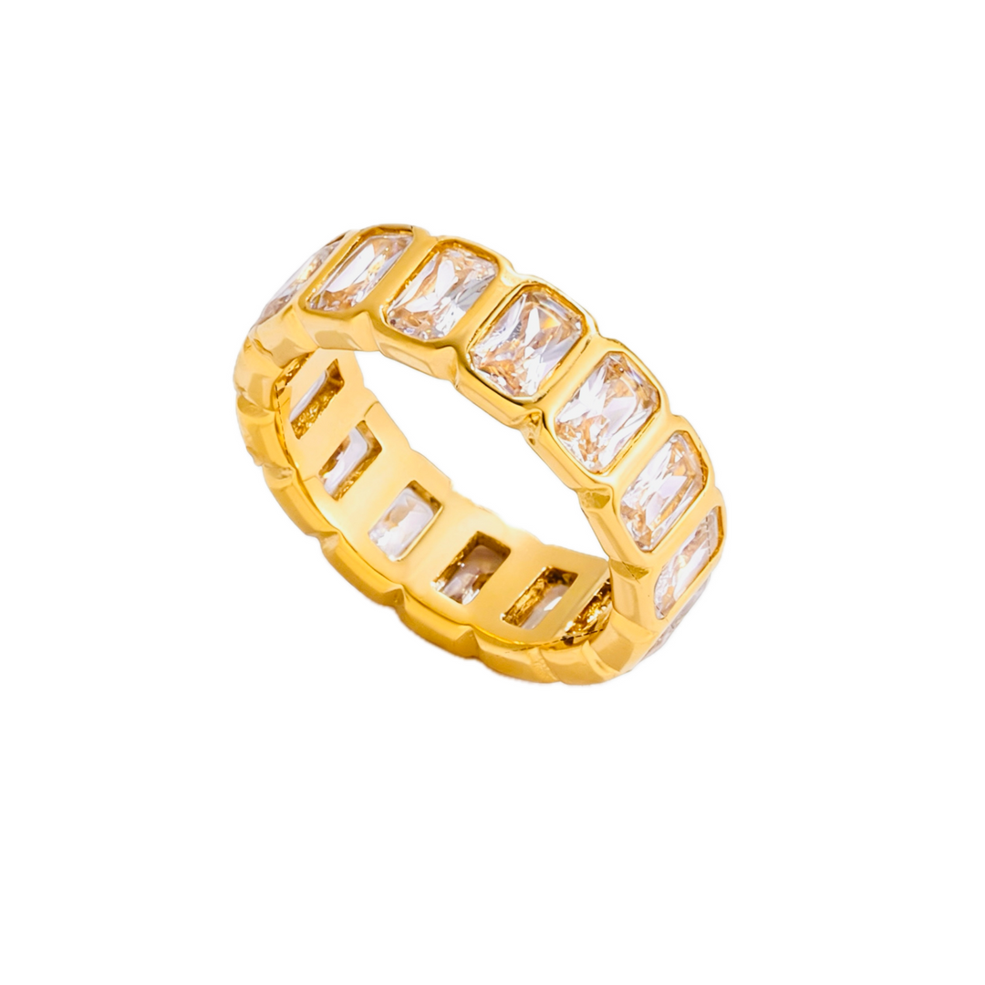 Emerald Cut CZ Eternity