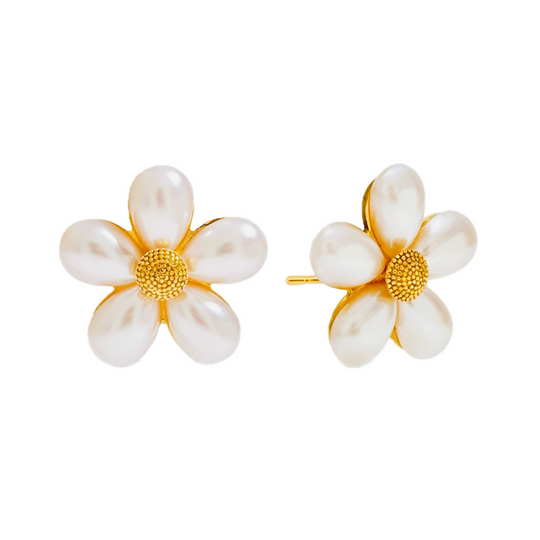 Pearl Daisy Ring &amp; Earring Set