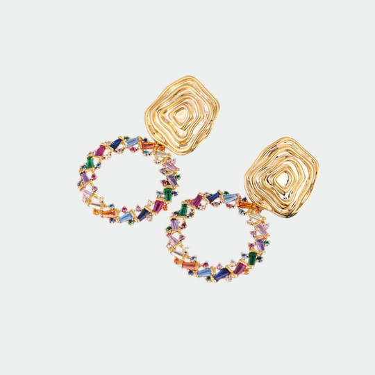 Aurora Burst Geometric Drop Earrings Colorful Sculptural Unexpected