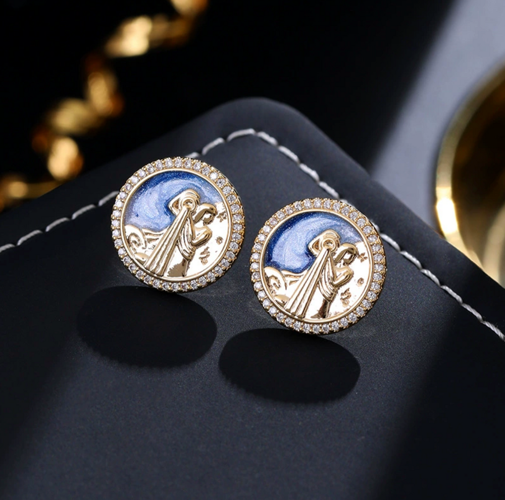 Moonlit Devotion Stud Earrings Sacred stillness Celestial grace