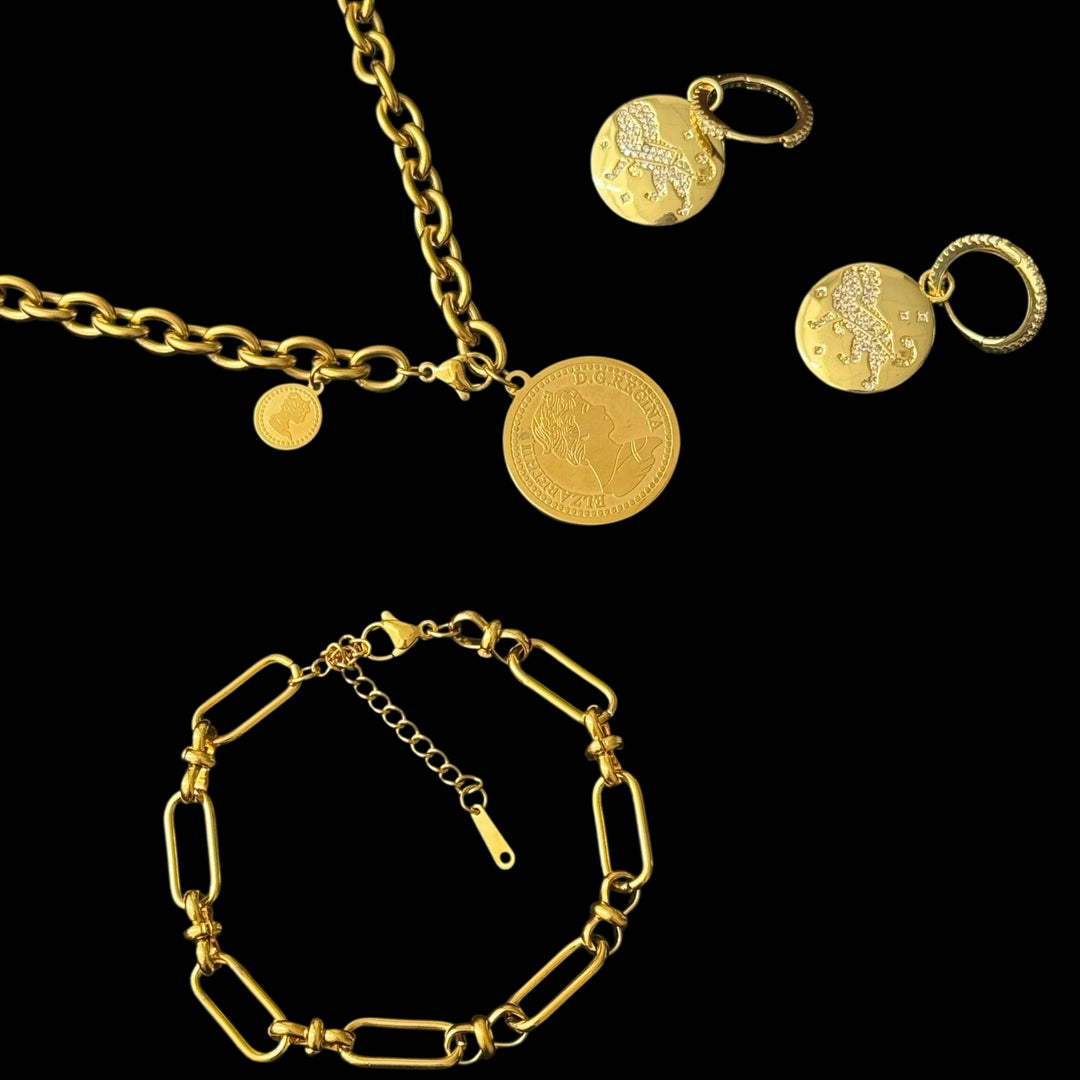 Victoria Coin Necklace Bold vintage energy, crowned in gold