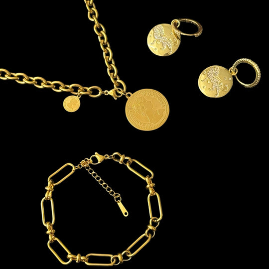 Victoria Coin Necklace Bold vintage energy, crowned in gold