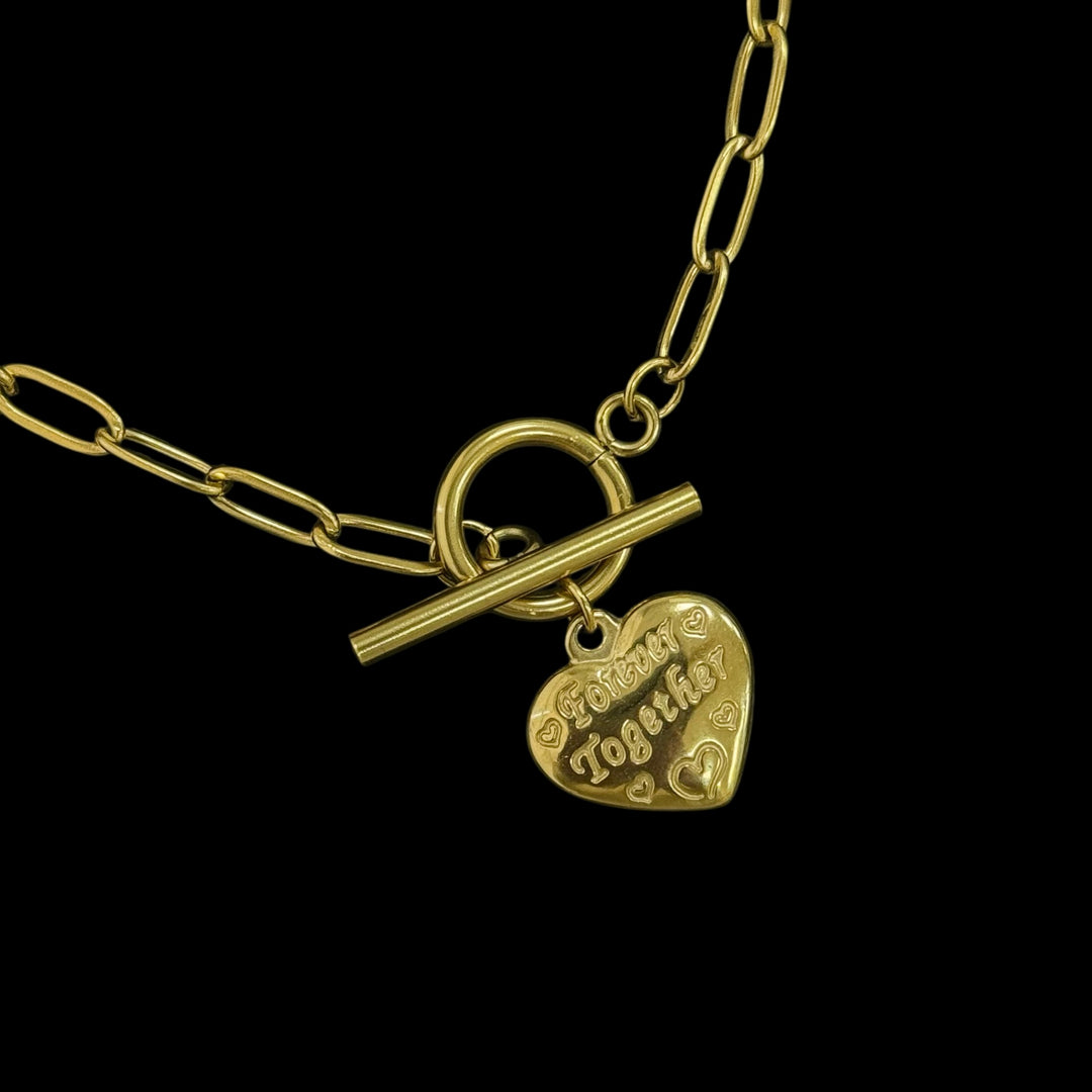 Forever Together Heart Necklace A timeless chain with a golden promise