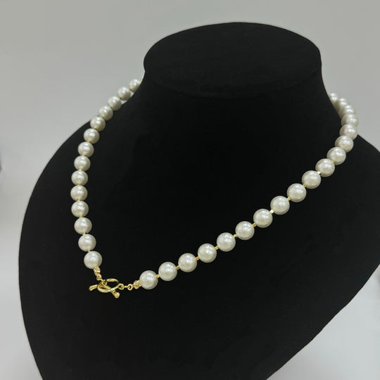 Classic Pearl Necklace – With or Without Gold Beads