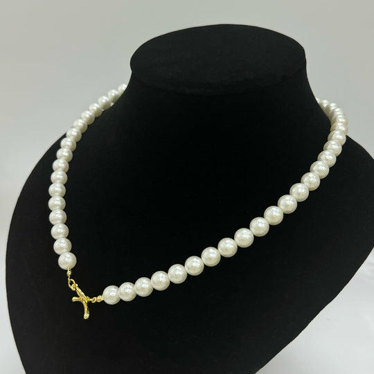 Classic Pearl Necklace – With or Without Gold Beads