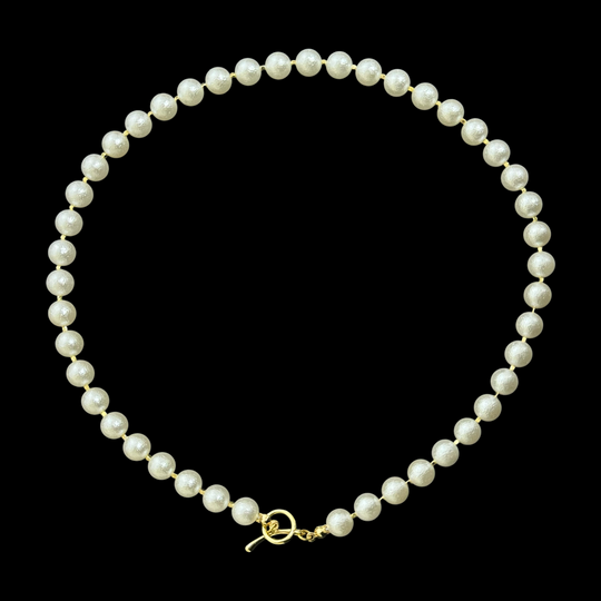 Classic Pearl Necklace – With or Without Gold Beads
