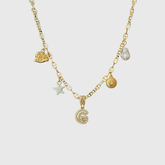 Layered Charm Necklace – Custom Letter Pendant (B/G/K/N/X)
