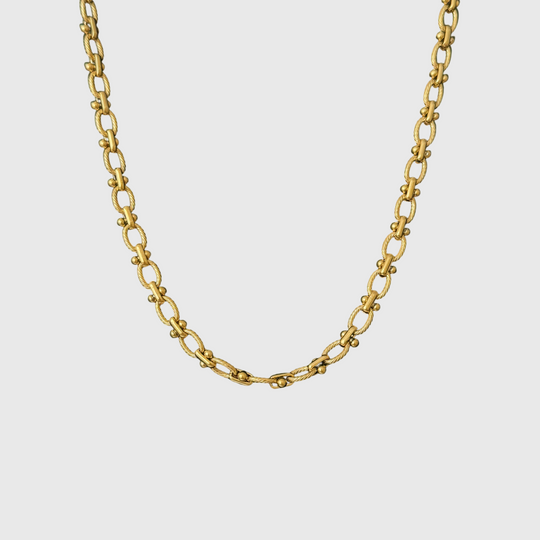 Bold Links Chain Necklace Vintage texture. Strong presence