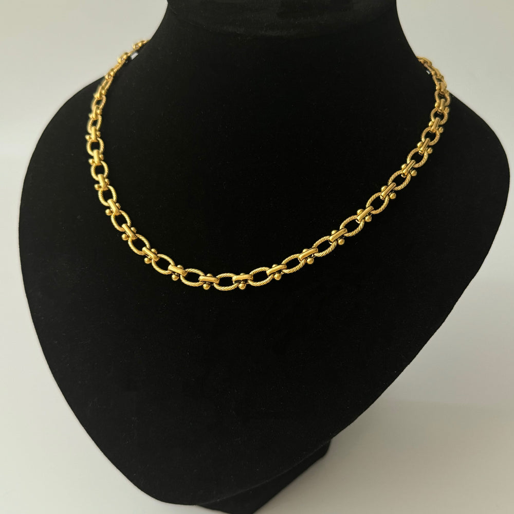 Bold Links Chain Necklace Vintage texture. Strong presence