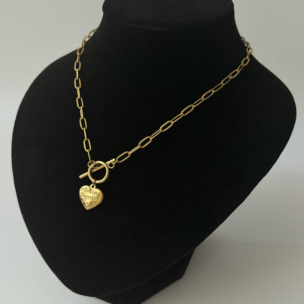 Forever Together Heart Necklace A timeless chain with a golden promise