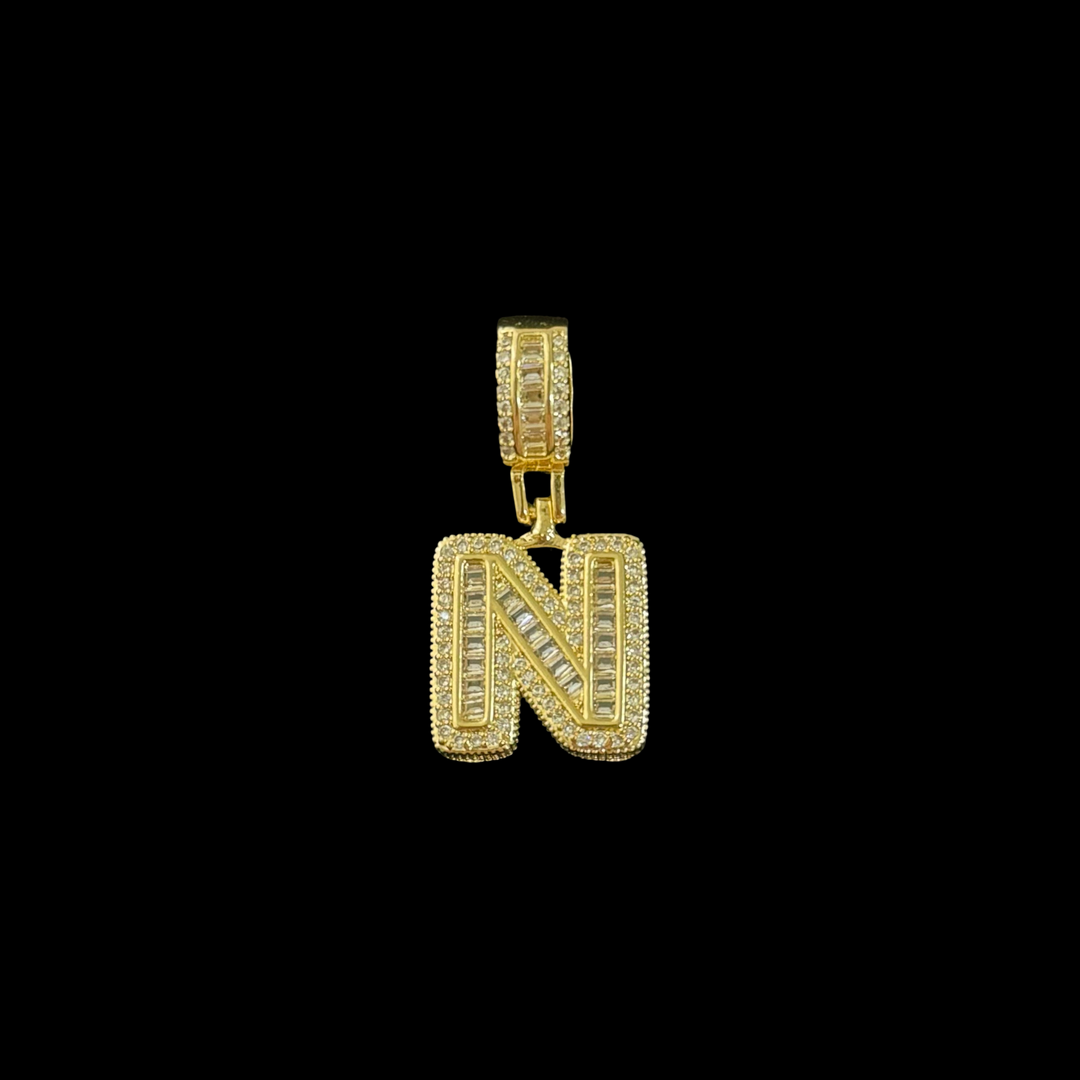 Gold Initial Pendant Necklace – Dainty Letter Necklace with Crystal Accents, Minimalist Jewelry Gift for Women