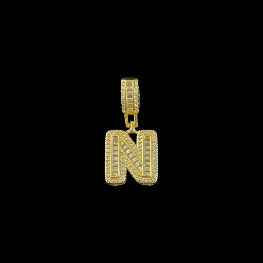 Gold Initial Pendant Necklace – Dainty Letter Necklace with Crystal Accents, Minimalist Jewelry Gift for Women