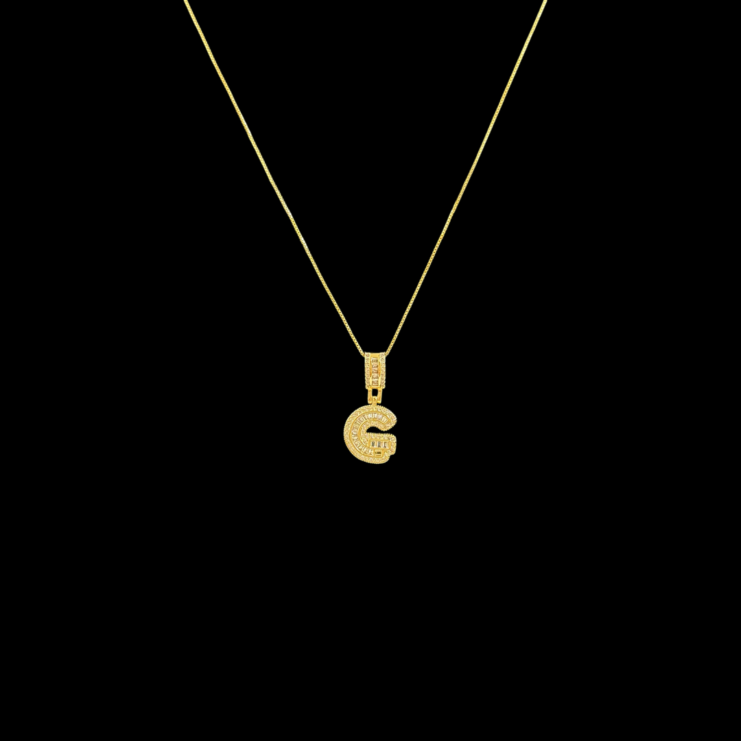 Gold Initial Pendant Necklace – Dainty Letter Necklace with Crystal Accents, Minimalist Jewelry Gift for Women