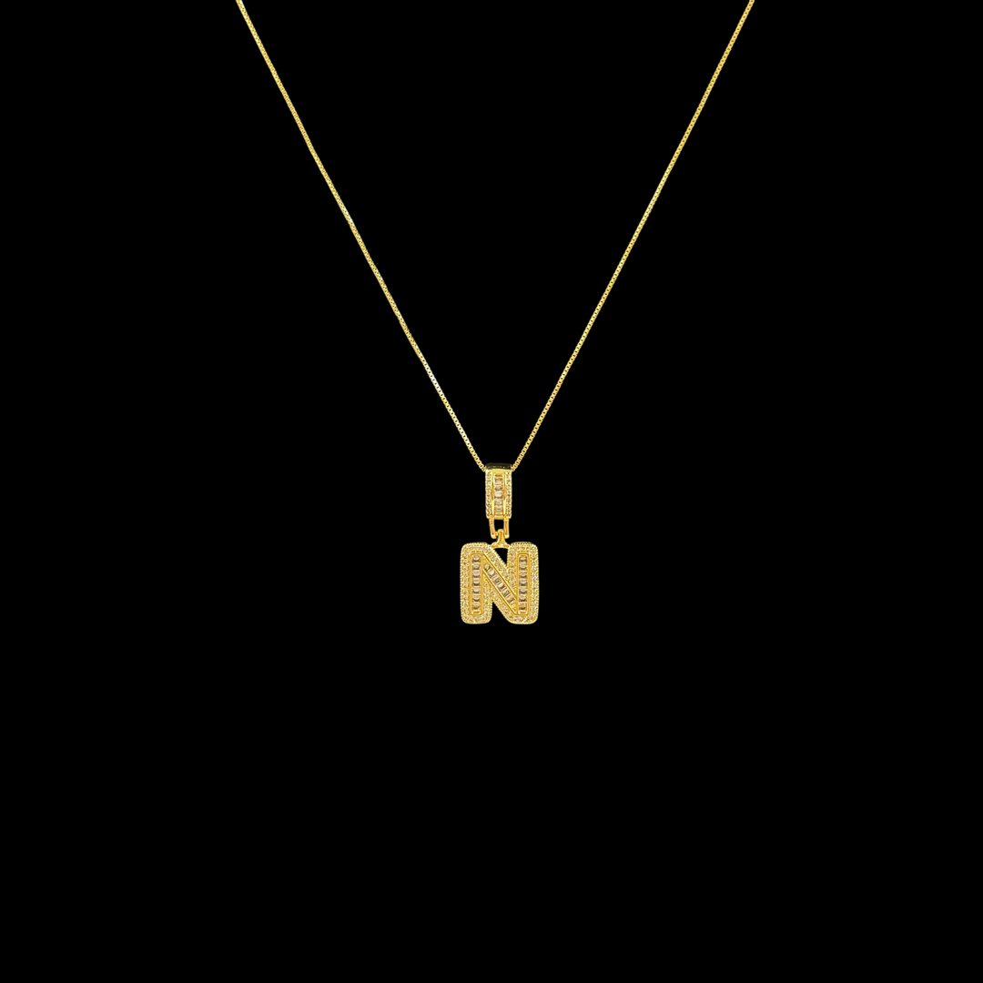 Gold Initial Pendant Necklace – Dainty Letter Necklace with Crystal Accents, Minimalist Jewelry Gift for Women