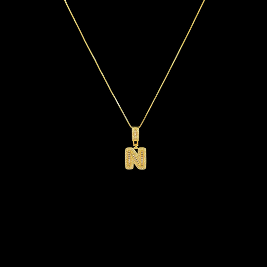 Gold Initial Pendant Necklace – Dainty Letter Necklace with Crystal Accents, Minimalist Jewelry Gift for Women