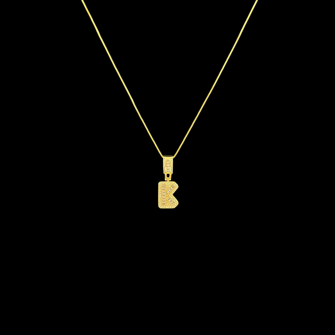 Gold Initial Pendant Necklace – Dainty Letter Necklace with Crystal Accents, Minimalist Jewelry Gift for Women