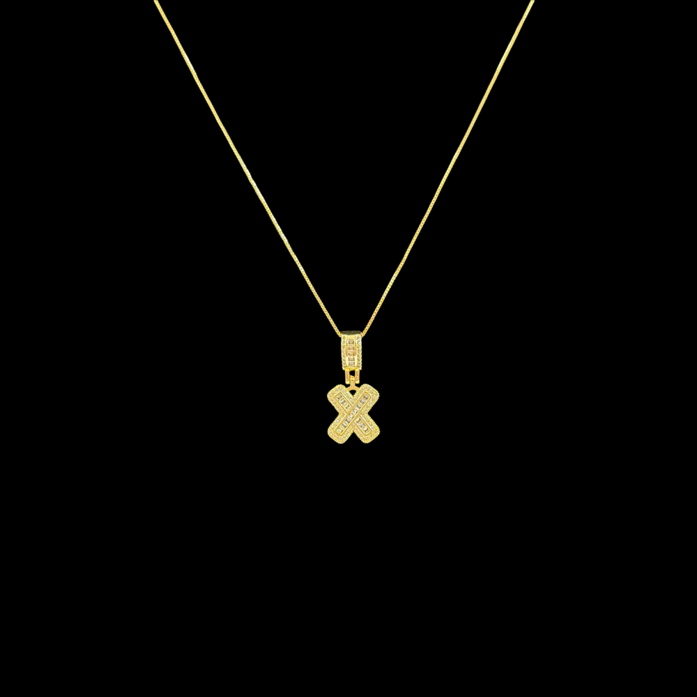 Gold Initial Pendant Necklace – Dainty Letter Necklace with Crystal Accents, Minimalist Jewelry Gift for Women