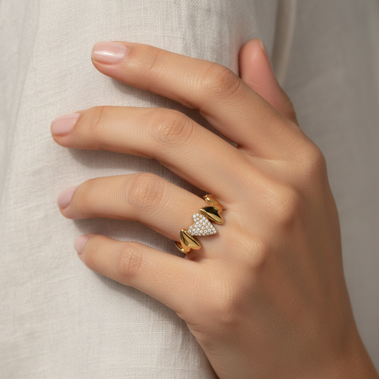 Amore Pavé Heart Eternity Ring