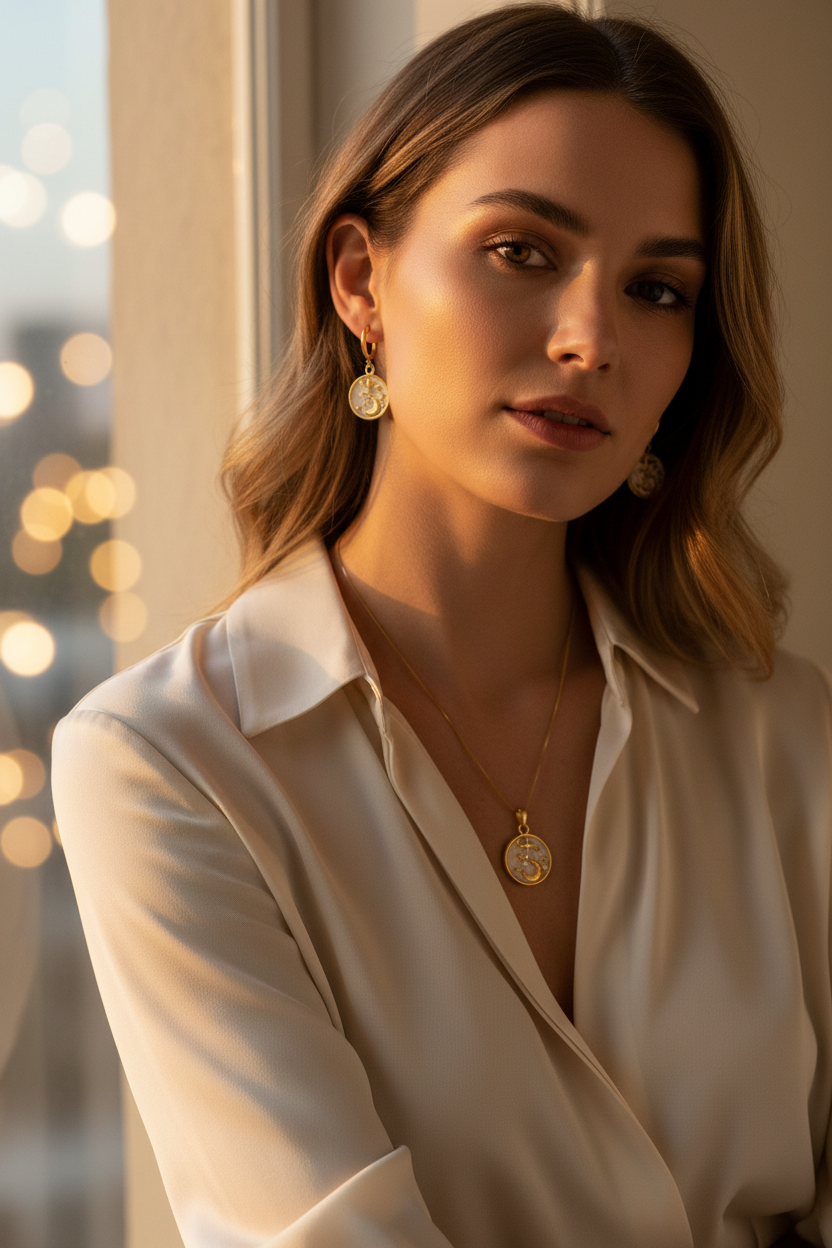 Celestial Coin Necklace &amp; Earring Set