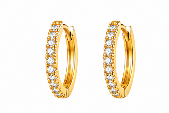 Maylohas Classic CZ Huggie Hoop Earrings on white background