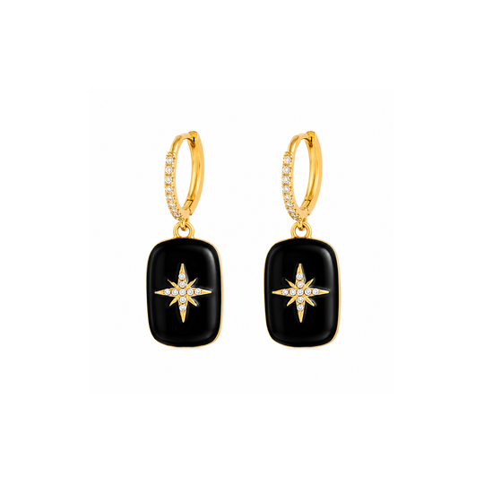 Maylohas North Star charm huggie earrings