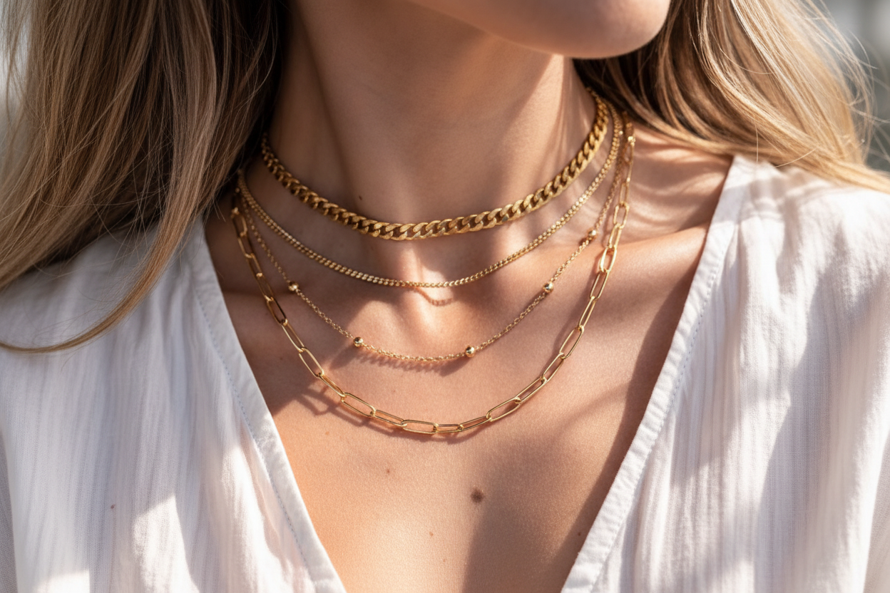 Layered Gold Necklaces Carousel
