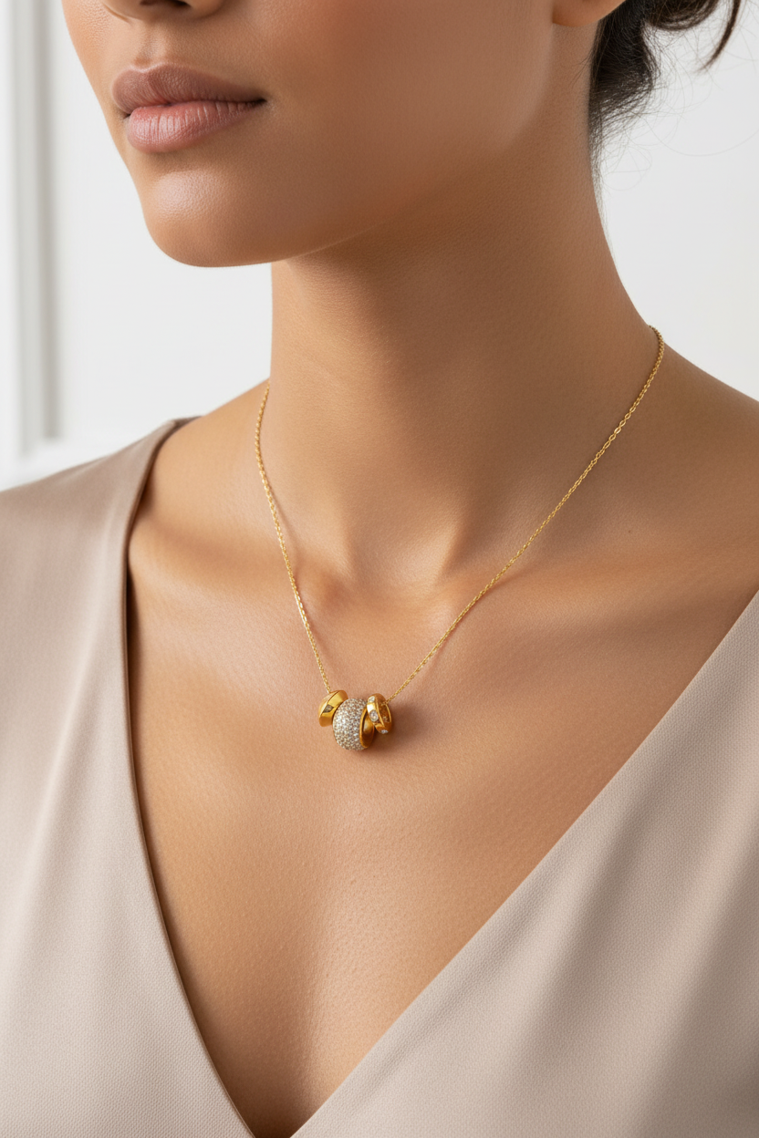 Lumière Pavé Charm Necklace