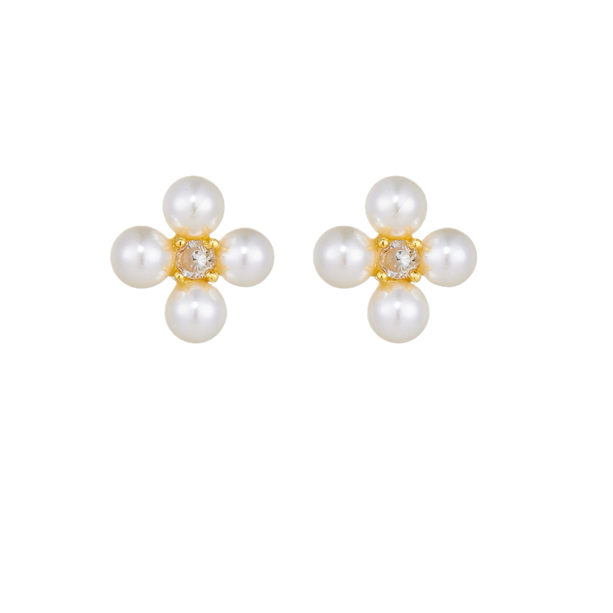 S925 silver heart stud earrings with pearl drop.