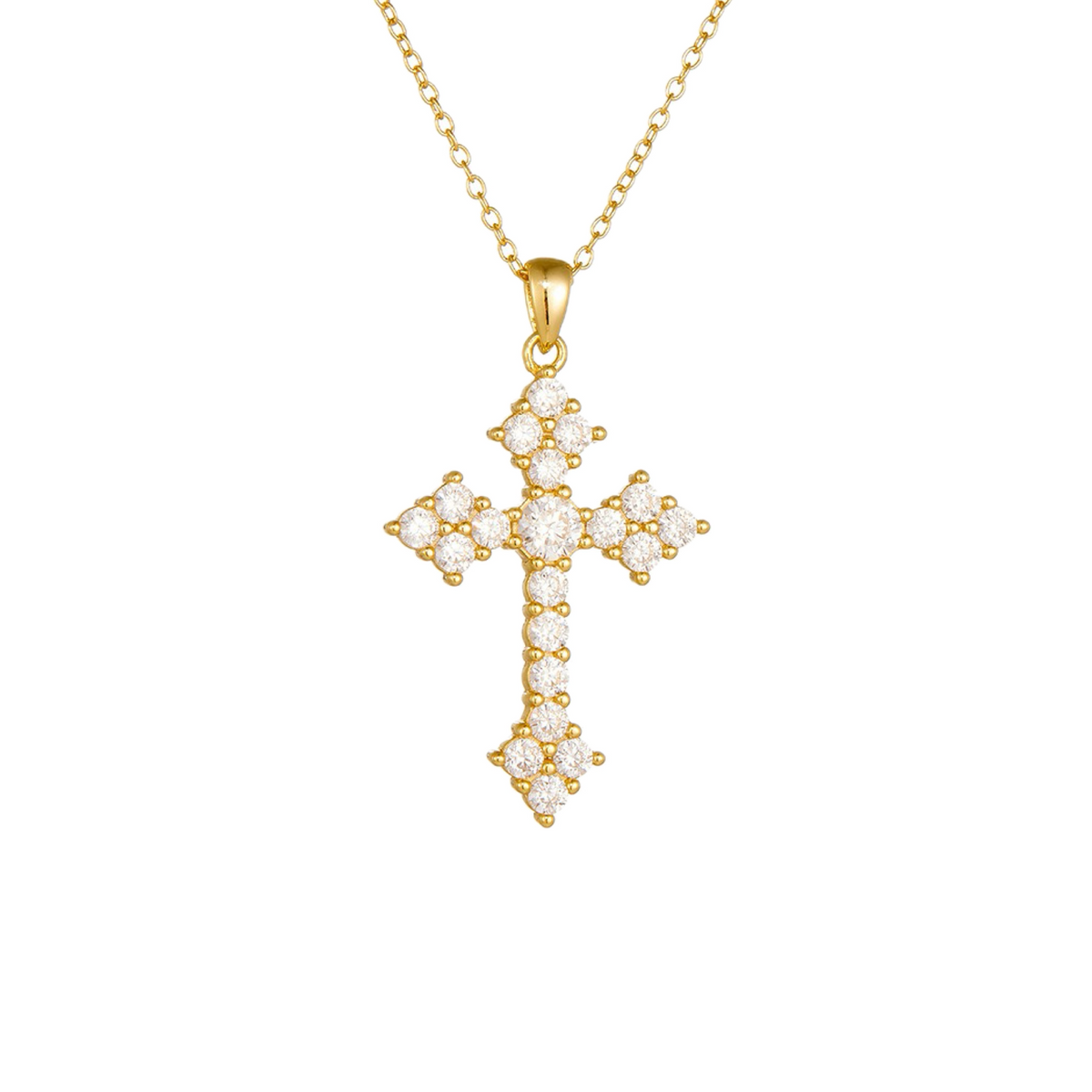 S925 silver vintage pearl cross pendant necklace.