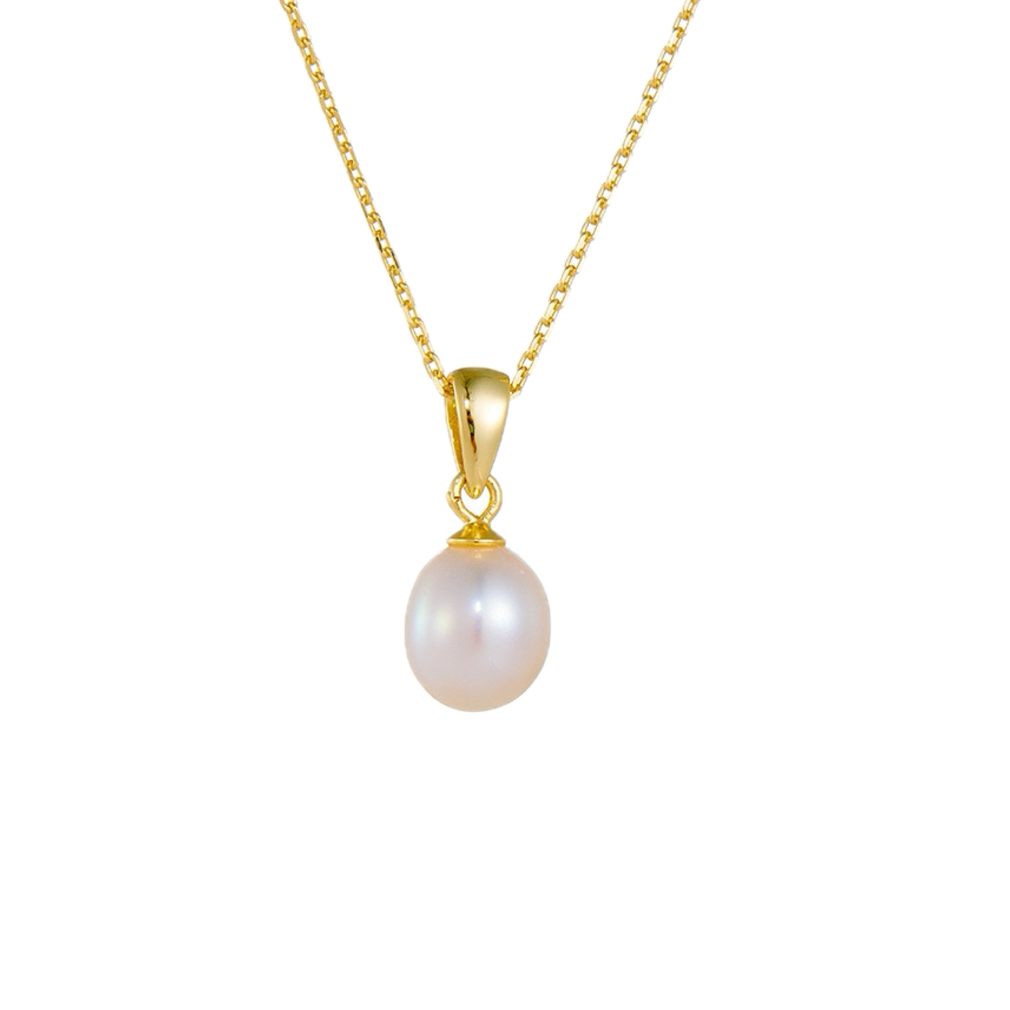 S925 silver necklace with single freshwater pearl pendant.