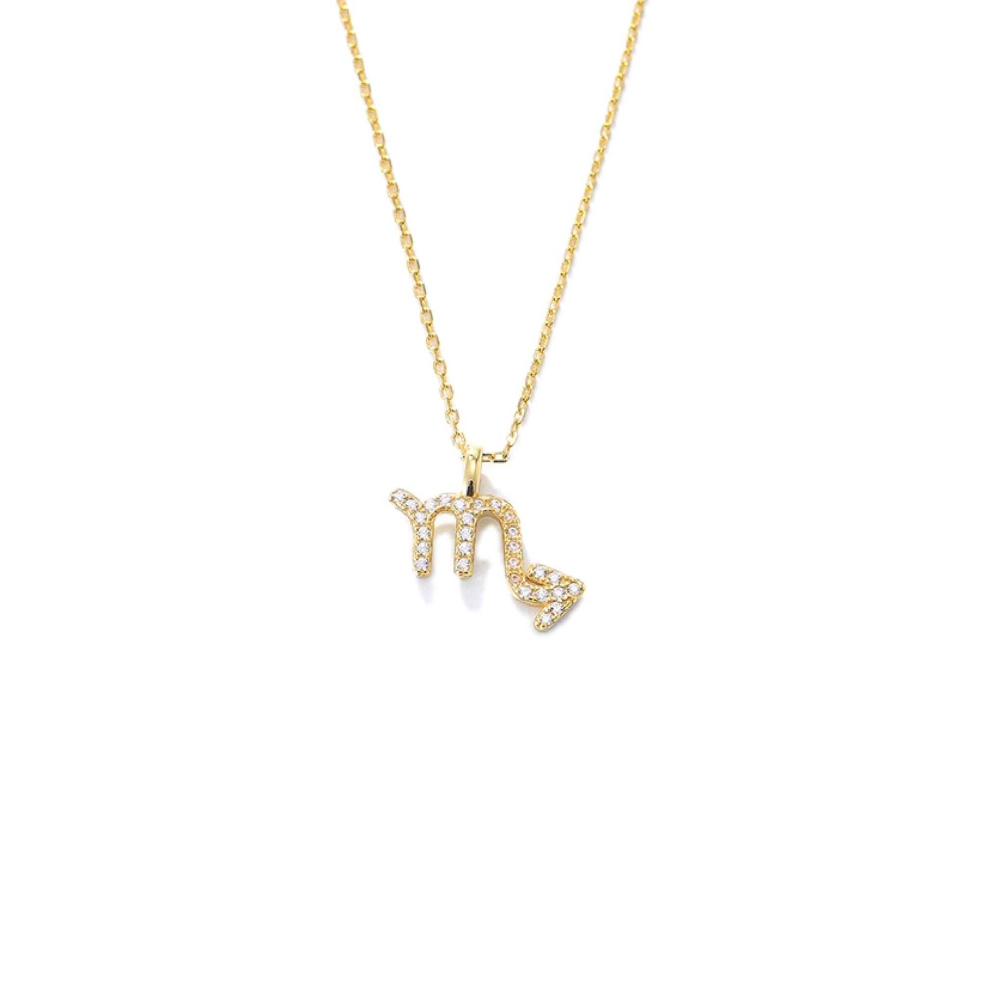 Scorpio zodiac sign gold coin pendant necklace.