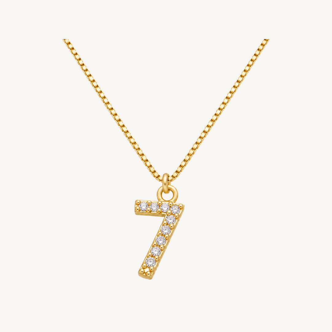 Pave number 7 necklace