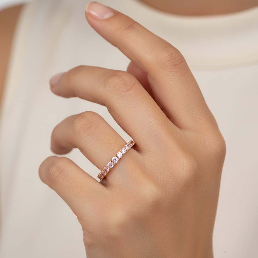 Rosa Pavé Eternity Ring Pink