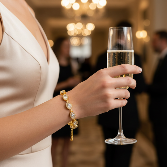 Round Crystal Tennis Bracelet Lifestyle